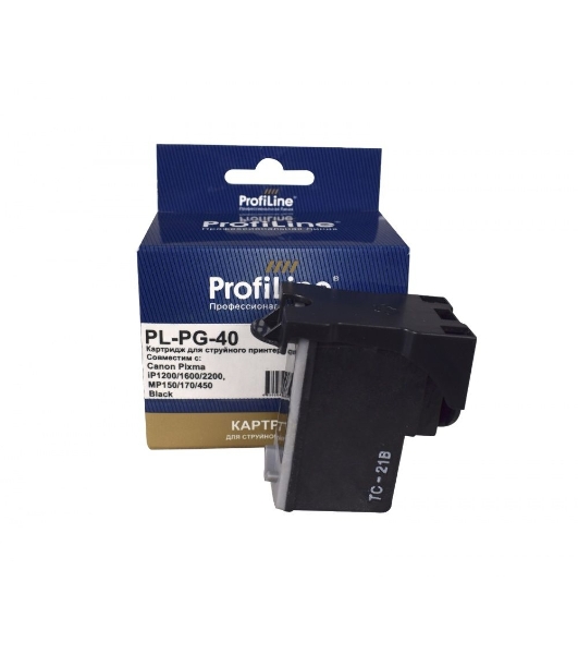 Картридж струйный ProfiLine PL-PG-40 для принтеров Canon Pixma iP1200/1600/2200, MP150/170/450 Black водн