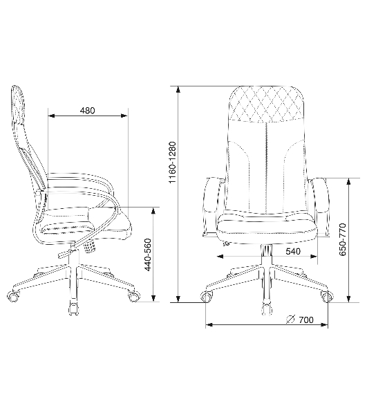 Кресло Бюрократ CH-608 Fabric Light-20 черный, ткань