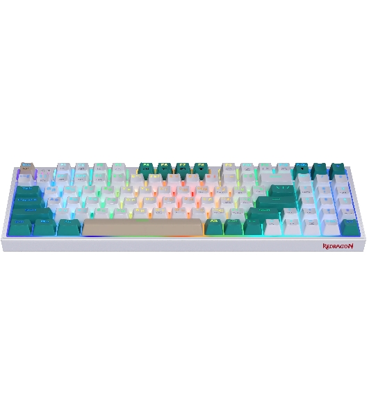 Клавиатура беспроводная Defender REDRAGON VEIGAR USB, Bluetooth/Радиоканал, бело-голубая