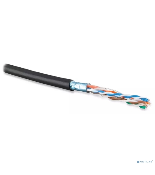 Кабель витая пара Bion BCL-F5480-381 F/UTP, кат.5e, 4x2x0,48 мм AWG 24, медь, одножильный, PE, для внешней прокладки, 305м, черный