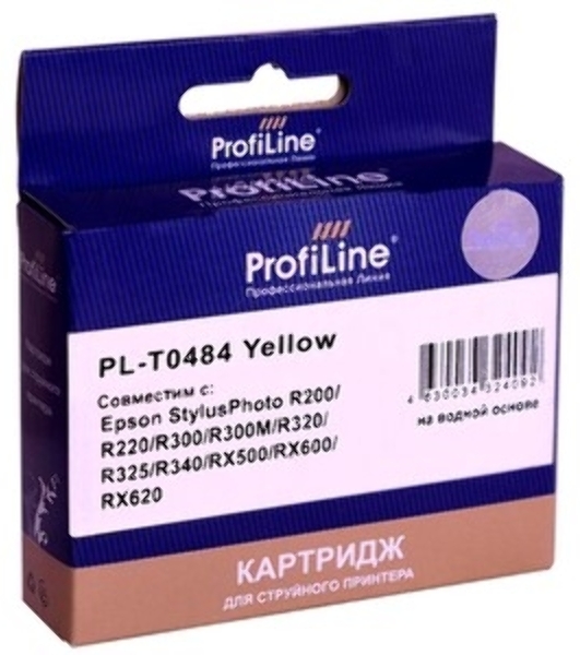 Картридж струйный ProfiLine PL-T0484 для принтеров Epson StylusPhoto R200/R220/R300/R300M/R320/R325/R340/RX500/RX600/RX620 Yellow водн