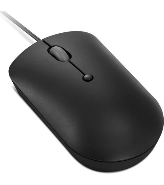 Мышь проводная Lenovo 400 черный, 2400 dpi, USB-C, кнопки - 4