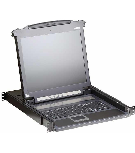 ЖК-монитор 17' с клавиатурой, выдвижной, 1U, RAL 7021 Console with LCD screen 17'
