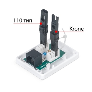 Розетка в сборе Cabeus, 1x RJ45(8P8C), кат. 6, неэкр., внешняя, белый, (WS-8P8C-Cat.6-1)