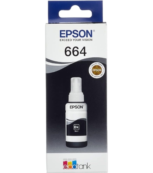 Чернила Epson 664 C13T664198 (аналог C13T66414A) черный 70мл для Epson L100