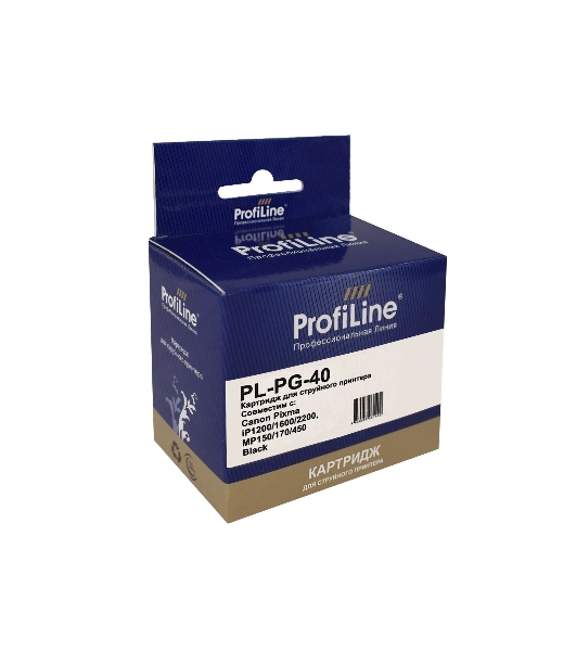 Картридж струйный ProfiLine PL-PG-40 для принтеров Canon Pixma iP1200/1600/2200, MP150/170/450 Black водн