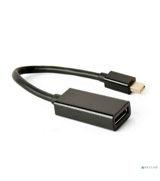 Переходник miniDisplayPort -> DisplayPort, Cablexpert A-mDPM-DPF4K-01, 4K, 20M/20F, длина 16см, черный, пакет