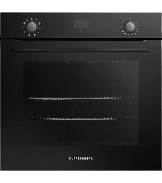 Встраиваемый духовой шкаф Kuppersberg HO 632 B, High-Tech, объем 72 л, 10 режимов, макс. темперутара 275 градусов, поворотное/сенсорное управление, дисплей, телескопические направляющие на 1 уровень, энергоэффективность А, черный