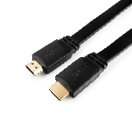 Кабель Cablexpert HDMI CC-HDMI490-15, 19M/19M, v2.0, медь, позол.разъемы, экран, плоский кабель, 1м, черный, пакет, фото 1