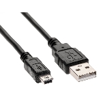 Кабель USB 2.0 A-->mini-B 5P (1м) черный TELECOM/VCOM TC6911BK-1.0M, фото 1
