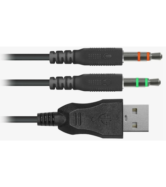 Гарнитура Defender Dexter RG чёрный, проводная, USB / 2 x mini jack 3.5 мм, подсветка