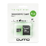 Флеш карта QUMO QM4GMICSDHC4 4Gb MicroSDHC Class 4, SD adapter, фото2