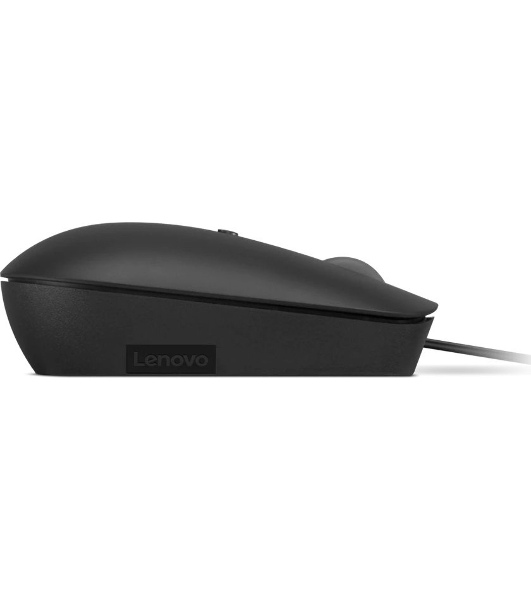 Мышь проводная Lenovo 400 черный, 2400 dpi, USB-C, кнопки - 4