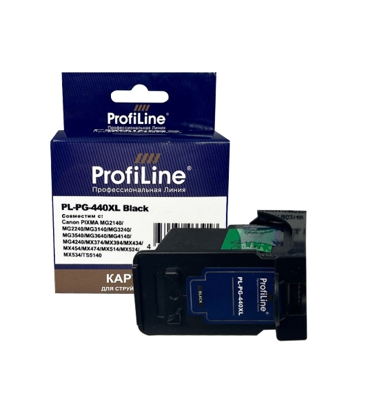 Картридж струйный ProfiLine PL-PG-440XL для принтеров Canon PIXMA MG2140/MG2240/MG3140/MG3240/MG3540/MG3640/MG4140/MG4240/MX374/MX394/MX434/MX454/MX474/MX514/MX524/MX534 с чернилами Black