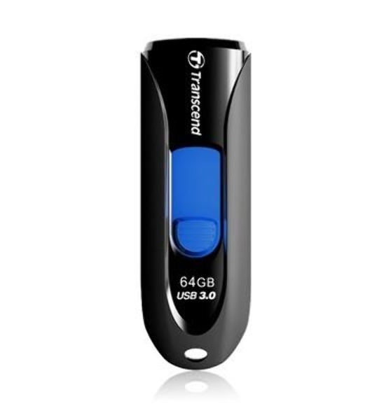 Флешка USB Transcend Jetflash 790 (TS32GJF790K), 32Gb, USB 3.0, R/W 70/25, черный/синий