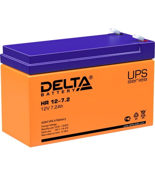 Батарея для ИБП Delta HR 12-7.2 (12V, 7.2Ah)