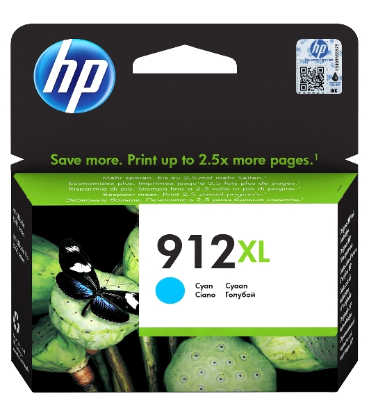 Картридж струйный HP 912 3YL81AE голубой (825стр.) для HP OfficeJet 801x/802x
