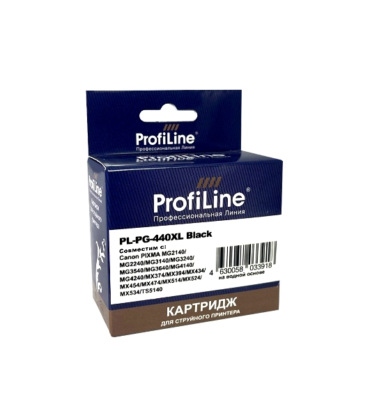 Картридж струйный ProfiLine PL-PG-440XL для принтеров Canon PIXMA MG2140/MG2240/MG3140/MG3240/MG3540/MG3640/MG4140/MG4240/MX374/MX394/MX434/MX454/MX474/MX514/MX524/MX534 с чернилами Black