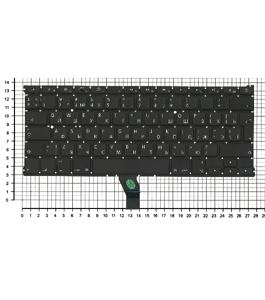 Клавиатура для ноутбука MacBook A1369 2010+ черная, большой ENTER RU