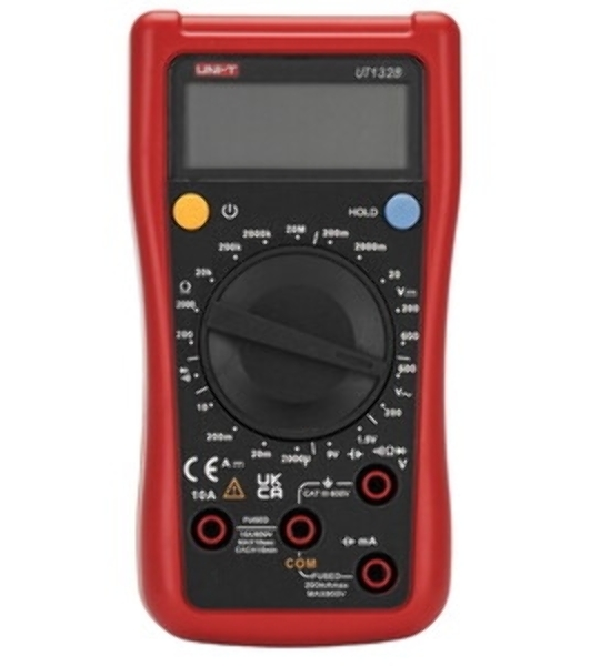 Цифровой мультиметр UNI-T UT132B Напряжение постоянного/переменного тока (600 В); постоянный ток (10А); Сопротивление (20 МОм); Тест батареи