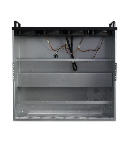 Корпус для майнинга ExeGate EX270771RUS Pro 8-430 (без БП, 2хUSB, 4хfan 120мм, места под: 8 видеокарт, 2 БП)