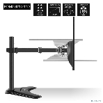 Настольная подставка ExeGate EDM2-3210-11D (для для двух мониторов 15'-32', VESA 75x75, 100x100, макс. нагрузка на один кронштейн 10 кг, наклон -90°/+90°, поворот -90°/+90°, регулировка по высоте, черный), фото11