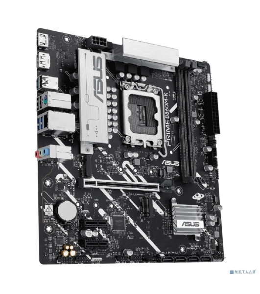 Материнская плата ASUS PRIME B860M-K, LGA 1851, Intel B860, 2xDDR5, 4xSATA, 2xM.2, 1xPCIe 4.0 x16, 2xPCIe 4.0 x1, 1xHDMI, 1xDP, 1x 2.5Gb LAN, 1xUSB-A 10Gbps, 3xUSB-A 5Gbps, 3xUSB-A 2.0, 3x3.5 мм, 7.1, mATX