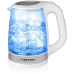 Чайник электрический BRAYER BR1040WH 2220 Вт, 2 л, стек л, белый., фото12