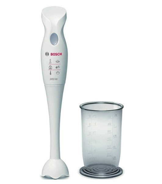 Блендер погружной Bosch MSM 6B150 белый, 300 Вт, 1 скорость, турбо