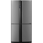 Холодильник Sharp SJ-EX93PSL нержавеющая сталь трехкамерный 345/211л морозилка снизу, No Frost, Side by Side, фото 1