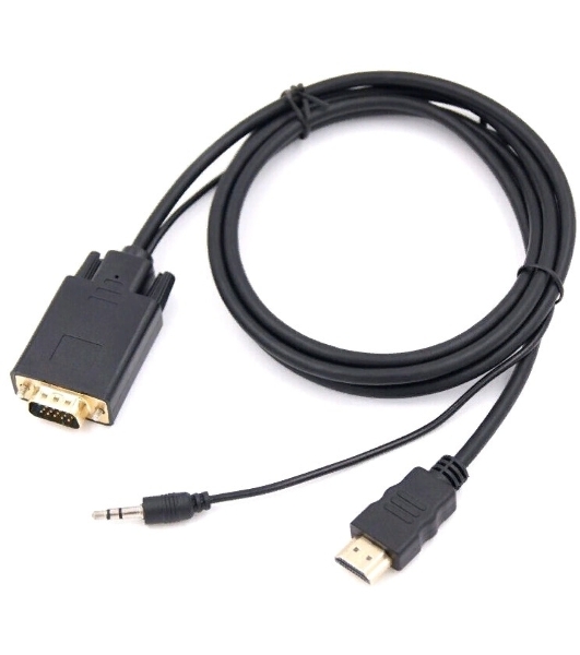 Кабель-переходник аудио-видео Premier 5-983AU HDMI (m)/VGA (m) 1.8м. черный (5-983AU 1.8)