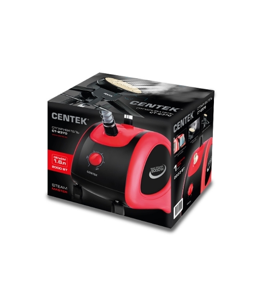 Отпариватель Centek CT-2370 черный/красный, 2200 Вт, 30 г/мин, 1600 мл