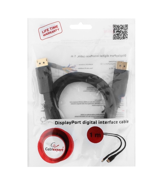 Кабель DisplayPort Gembird/Cablexpert, 1м, 20M/20M, черный, экран, пакет