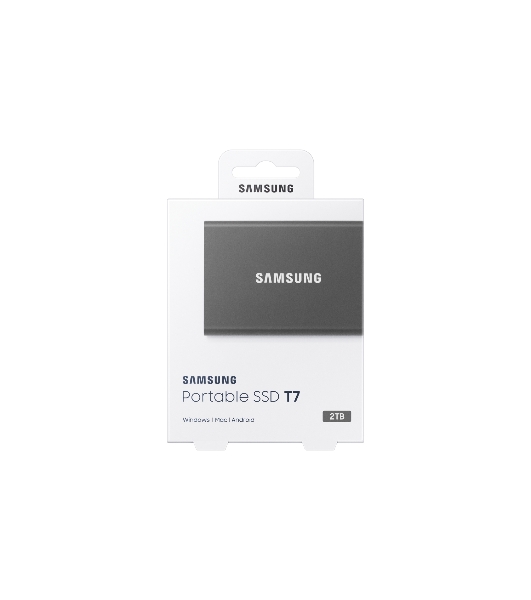 Внешний SSD Samsung T7, 2TB, USB 3.2 Gen 2 Type-C, R/W 1050/1000, титан