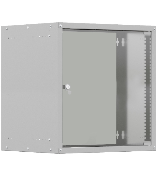 Шкаф коммутационный NTSS Lime (NTSS-WL12U5560GS) настенный 12U 550x600 мм пер. дв. стекл несъемн. бок. пан. 30 кг серый 110 град. IP20 сталь