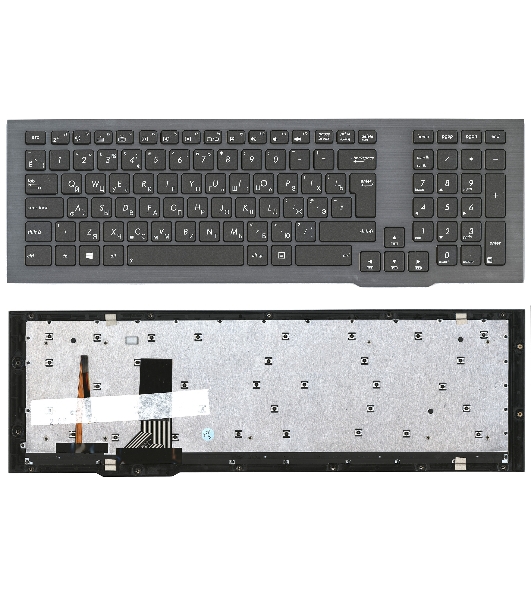 Клавиатура для ноутбука Asus G75V G75VW черная с рамкой и подсветкой