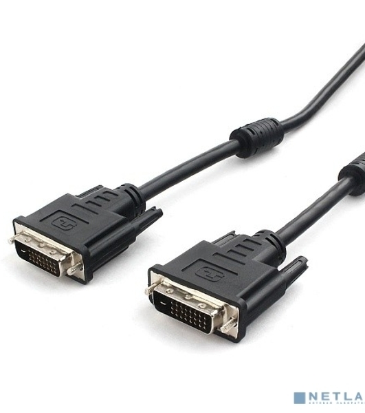 Кабель DVI-D dual link Cablexpert CC-DVI2L-BK-10M, 25M/25M, 10м, черный, экран, феррит.кольца, пакет