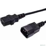 Кабель питания Filum FL-PC16-C13-C14-1M С13- C14, 3х1 мм , 220В, 10A, черный, 1 м., фото 1