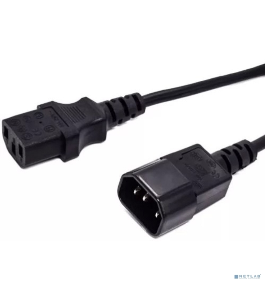 Кабель питания Filum FL-PC16-C13-C14-1M С13- C14, 3х1 мм , 220В, 10A, черный, 1 м.