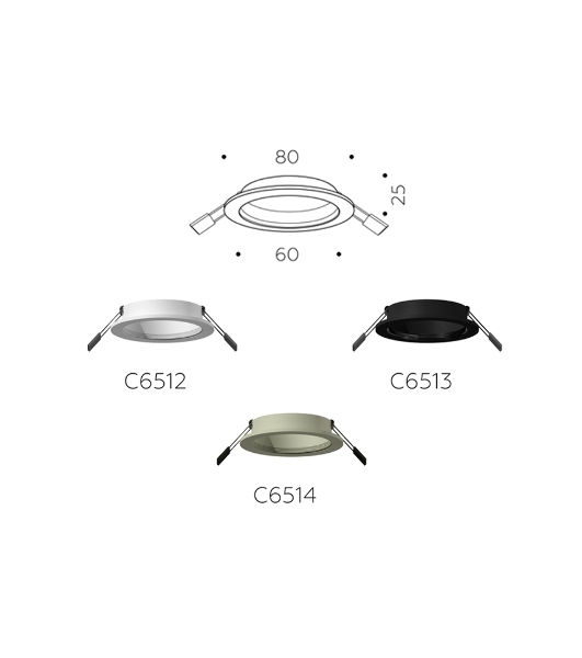 Корпус светильника C6514 SGR серый песок D80*H25mm MR16 GU5.3