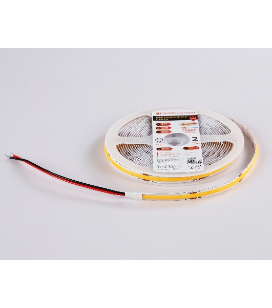 Светодиодная лента Ambrella light GS4701 COB 480Led/ 12W m/ 24V IP20 3000K/ 5000*8*1.54mm (2 конт.)