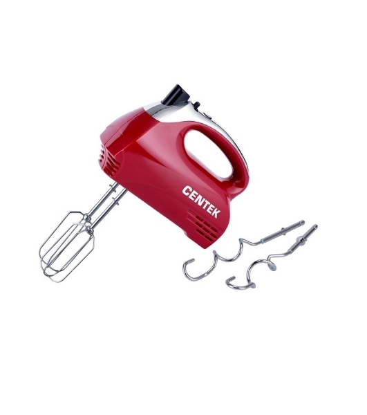 Миксер ручной Centek CT-1118 хром/вишня 350 Вт, 5 скоростей+турбо, взбивание/замешивание