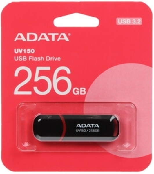 Флешка USB ADATA UV150 (AUV150-256G-RBK), 256Gb, USB 3.0, R/W 100/30, черный