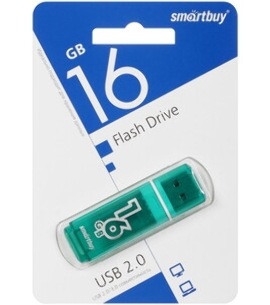 Флешка USB Smartbuy Glossy series Green (SB4 GbGS-G), 4Gb, USB 2.0, R/W 25/15, зеленый
