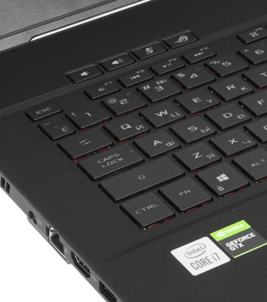 Клавиатура для ноутбука Asus ROG GU502 серебристая c подсветкой маленький энтер