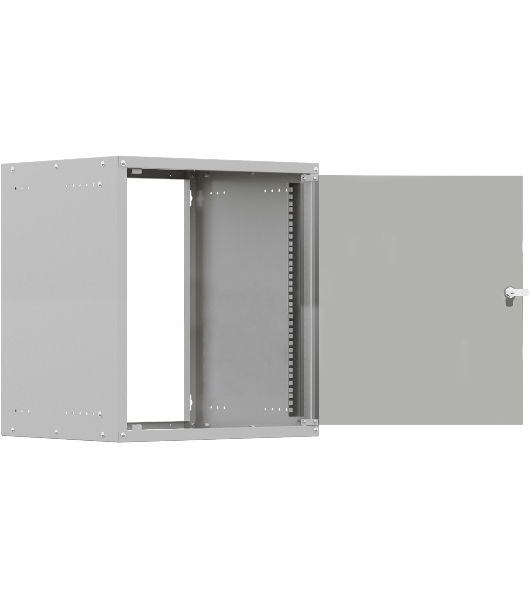 Шкаф коммутационный NTSS Lime (NTSS-WL12U5560GS) настенный 12U 550x600 мм пер. дв. стекл несъемн. бок. пан. 30 кг серый 110 град. IP20 сталь