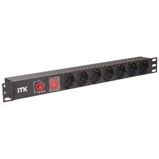 Блок PDU 7 розеток DIN49440 (нем. cтанд.), с LED выключателем,1U, без шнура, вх. IEC320 C14, алюминиевый профиль, черный PDU 7 розеток DIN49440 (нем. cтанд.), с LED выключателем,1U, без шнура, вх. IEC320 C14, алюминиевый профиль, черный