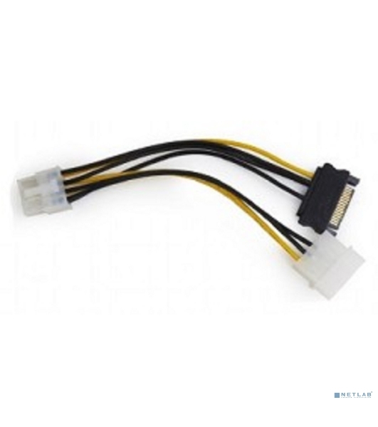Разветвитель питания Cablexpert CC-PSU-82, Molex+SATA->PCI-Express 8pin, для подключения в/к PCI-Е (8pin) к б/п ATX