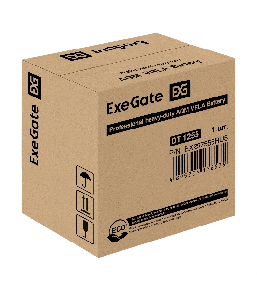 Аккумуляторная батарея ExeGate DT 1255 (12V 55Ah, болт М6)