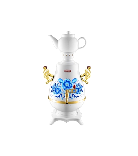 Самовар Centek CT-0092 A (белый+рисунок+золото), 4.0л, 2300 Вт, поддерж.t + LED индикатор